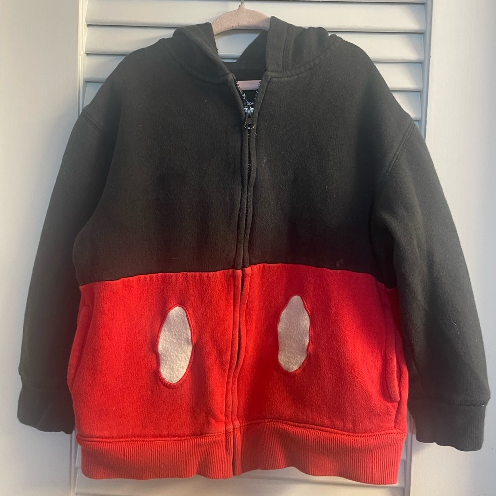 Disney Parks Mickey Mouse Zip up Hooded Sweatshirt w/Ears Size Small S